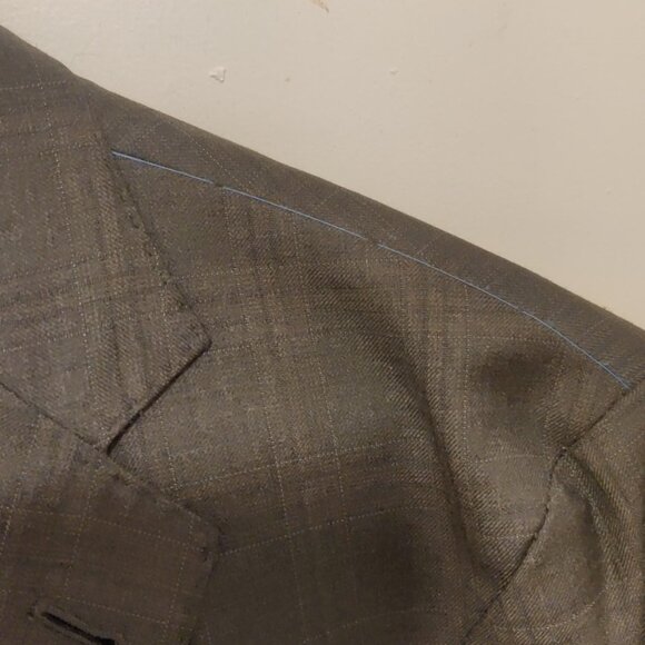 Strong Suit 38S 31w charcoal plaid slim fit tailored soft tailoring 100% wool - Picture 10 of 13
